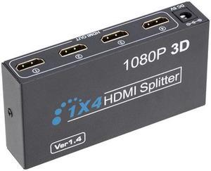 HDMI Video Splitter 1x4 HDMI Splitter 1080P 3D Video Switch 1 in 4 Out Amplifier Display For HDTV DVD PS3/4