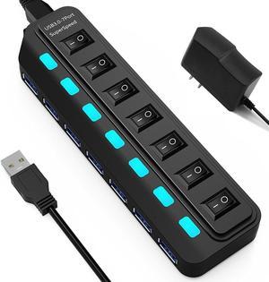 7 Ports USB 3.0 HUB USB Splitter With Power Adapter For Desktop Pc Laptop Computer Accessories USB 3 Hab