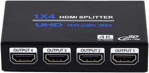 4K HDMI Splitter Full HD 1080P Video HDMI Switch 1 In 4 Out HDMI Amplifier 1x4 Video Splitter for HDTV DVD PS3 Xbox