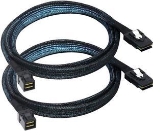 2 Pack Internal Mini SAS HD SFF-8643 to Mini SAS SFF-8087 Cable MiniSAS HD Cable (1.64ft)