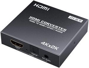 4K X 2K HDMI Audio Extractor Stereo Extractor Converter 5.1 Channel Optical Fiber Audio + 3.5mm