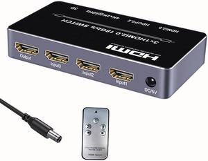 3 In 1 Out 4K HDMI Switcher 3840x2160@60hz HDMI 2.0 Switch Selector for Laptop TV Box PS3 PS4 DVD