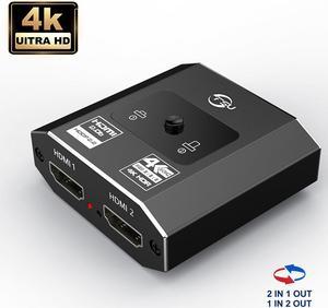 HDMI Switcher 4K HDMI Splitter Bi-Direction 1x2/2x1 Adapter HDMI Switcher 4k2k@60HZ for DVD PS3 PS4 Fire TV HDMI Switch