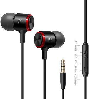 Wired In-Ear Earphones 3.5mm Jack Earbud Earphones Sports Headphones Stereo Headset with Microphone for Phone Computer Mp3 Mp4 Tablet