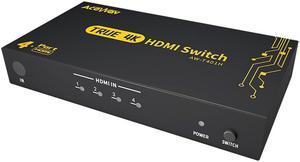 4Kx2K Ultra HD 4Port HDMI Switch 4096x2160/3840x2160@60Hz 4:4:4 /1080P 3D HDMI 2.0 Switcher 4 Devices Sharing 1 Screen (with Remote Control)