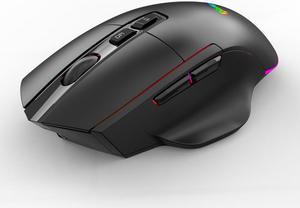 2.4Ghz + Bluetooth Mouse Three Mode Rechargeable Wireless RGB Gaming Mouse Quiet 7 Key Office Game Mice Computer Accessories