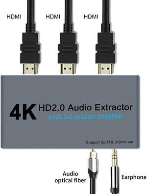 4K@60fs HDMI Audio Splitter HDMI2.0 Audio Decoder Audio Extractor HDMI 1 In 2 Out HDMI 1*2 HDCP2.2 (SPDIF+ 3.5mm Jack)