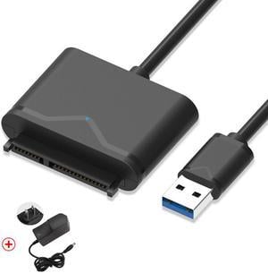 1.6ft USB3.0 to SATA? Hard Disk Driver Cable Adapter External SATA to USB A 5Gbps Adapter Cable Hard Disk Connector Converter for 2.5/3.5 inch HDD with Power Adapter