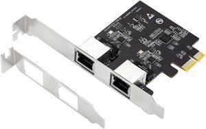 PCIE x1 2 Port Gigabit Network Card 10/100/1000M Server Desktop RJ45 Interface Network Expansion Card - RTL8111H Chip