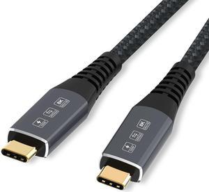 1.2m/3.9ft USB4 Cable Thunderbolt 4 8K@60Hz 40Gbps USB Type C to Type C Data Transfer Cable 100W 5A Fast Charging for Macbook Pro