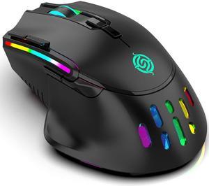 2.4G Wireless Gaming Mouse RGB Lighting Rechargeable Ergonomic 3200DPI Mice with USB Receiver for Desktop Laptop Computer