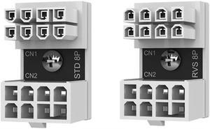 White 8pin Graphics Card Power Connector 180° Turning Steering Head ,Computer GPU Power Supply Connector 8PIN Adapter 180° Turning(2 PACK One Positive Direction and One Negative Direction )