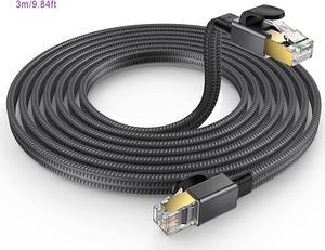 40Gbps Cat8 Ethernet Cable Network LAN Patch Cord Gold Plated RJ45 Connector Cat 8 Flat Wire for Router Modem Computer PC