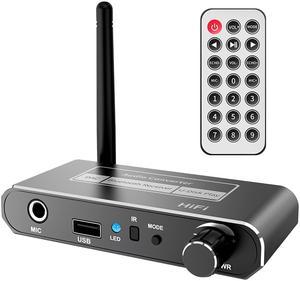 Digital to Analog converter Wireless DAC Converter Bluetooth 5.2 Audio Receiver Audio RCA Coaxial to R/L 3.5mm Aux Adapter Support IR remote control With Microphone Input