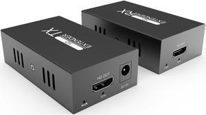 60M HDMI Extender HDMI Extende Audio Video Converter HDMI Over IP Extender RJ45 60M Transmit Up To 1080P@60Hz Over Ethernet Cat5e Cat6 3D & EDID & POC Support