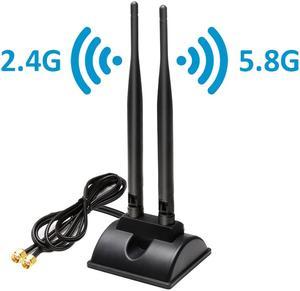 2.4G 5.8G WIFI Antenna Dual Band Magnetic Base Antenna RP SMA Male with 2M Cable for Wireless Router Network Card