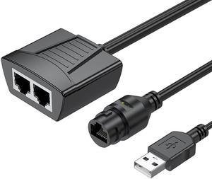 Network Cable Splitter 1 In 2 Network Connector Adapter Simultaneously Connected The Internet with Power Supply Broadband Adapter - Female Version