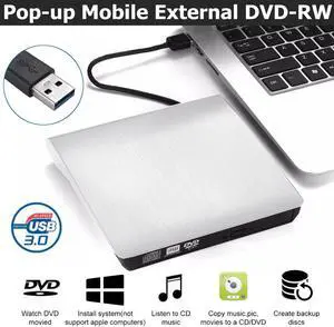 External DVD Drive USB 3.0 Portable CD DVD RW Drive Writer Burner Optical Player Compatible For Windows 10 Laptop Desktop iMac