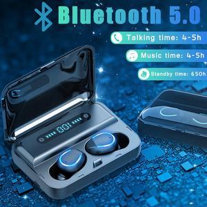 TWS Mini Wireless Bluetooth 5.0 Earbuds Binaural With LED Power Digital Display Movable Charging Box Portable Good for Drive