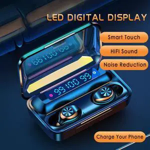 TWS 5.0 Bluetooth Earphone fone de ouvido 9D Bass Stereo Wireless Earbuds Headset LED Power Display IPX5 Waterproof Earbuds with 1200mAh Charging Case for Mobile Phones