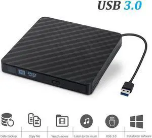 USB 3.0 External DVD Burner Writer Recorder DVD RW Optical Drive CD/DVD ROM Player MAC OS Windows XP/7/8/10 ABS Plastic Material