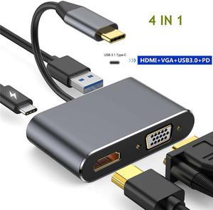 USB C HUB Type C To HDMI A VGA With 87W PD Charge Port Type C Dock Splitter For MacBook Laptop USB Type-C Converter HUB Adapter