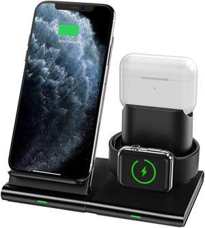 3in1 Magnetic Wireless Charging Station 10W Fast Qi Charging Stand for Apple watch 5 for Airpods Charger Dock for iPhone X 11 Pro Samsung