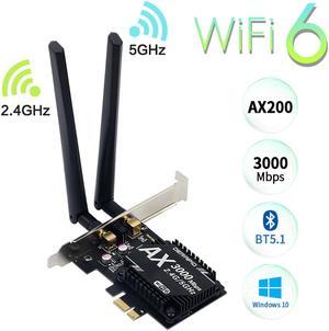 3000Mbps Wifi 6 Desktop PCIe Wireless Wifi Adapter Intel AX200 Bluetooth 5.1 Network Wifi Card 2.4G/5G 802.11ac/ax MU-MIMO