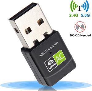 Free Driver USB Wifi Adapter 600Mbps Wi fi Adapter 2.4G 5.0Ghz Antenna USB Ethernet PC Wi-Fi Adapter Lan Wifi Dongle AC Wifi Receiver