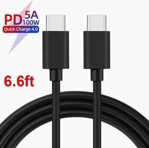 6.6FT USB C to USB C Power Delivery Fast Charging Cable 100W 20V/5A 10Gbps Data Transmision Speed, E-Marker IC, 4K Video/Audio Compatible with All Type-C Laptop Tablet Phone Nintendo Switch and More