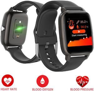 1.4in Color Screen Smart Watch Body Temperature Heart Rate Blood Pressure Monitor Sports Fitness Tracker IP67 Waterproof Men Women Smart Bracelet Smartwatch for IOS Android