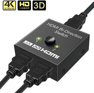 HDMI Switch, GANA 4K HDMI Splitter 3 in 1 Out, 3-Port HDMI Switcher  Selector with Pigtail HDMI Cable,Supports Full HD 4K 1080P 3D Player, HDMI  Hub