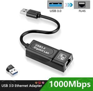 USB 3.0 to Rj45 Lan Ethernet Adapter Network Card to RJ45 Lan Ethernet Adapter (10/100/1000) Mbps Network Adapter for PC Macbook Windows 10 Laptop