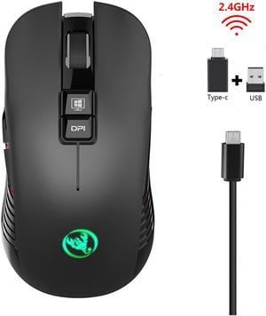 2.4G USB-C Wireless Mouse Rechargeable Gaming Mouse 3600DPI 7 Button Type-c Mute Mice for Macbook Laptop PC Game Mouse