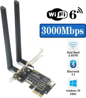 PCIe WiFi 6 Network Card Wireless Adapter Bluetooth 5.0 AX 3000 Mbps AX200 Dual Band 5.GHz/2.4GHz PCI-E Wireless WiFi Network Adapter Card for Desktop Windows 10 64-bit