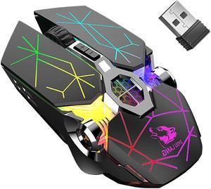 Wireless Gaming Mouse Rechargeable, RGB Multi-Colour Backlit Game Mice with 7 Buttons Computer Accessories,2.4G Silent Optical,3 Adjustable DPI Game Mouse Power Saving Mode for Laptop/PC/Notebook