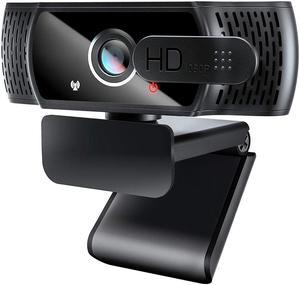 Full HD 1080p Webcam Live Streaming Camera with Privacy Shutter for Video Calling Online Classes HD Light Correction Works with Skype Zoom FaceTime Hangouts PCMacLaptopSmart TV