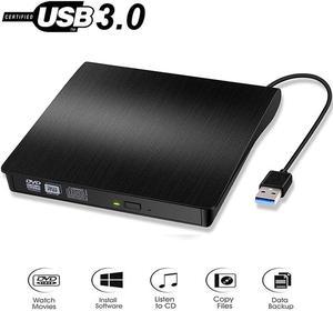 Portable External CD DVD Drive, External CD DVD Drive USB 3.0, Rewriter Reader Writer Burner, Portable CD+/-RW CD-ROM DVD-ROM Optical Drive Player for Laptop,PC,Mac 10,OS,Windows 10/8/7/XP,Linux