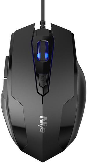 Wired Mouse, USB Wired Gaming Mice with 2400 DPI, 6 Buttons for Computer PC Laptop, USB Wired Mouse 4 Adjustable DPI Levels Mouse for Gamer Win 10/8/7/XP, Black