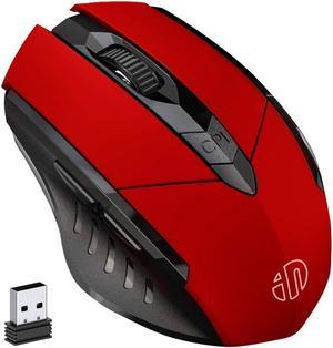 Slient Wireless Mouse, Large Ergonomic Rechargeable 2.4G Optical Wireless Mouse PC Laptop Cordless Mice with USB Nano Receiver, for Windows Windows 7/8/10/XP, Vista and Mac OS Computer Office Mouse