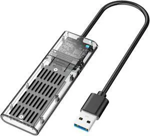 Transparent M.2 SSD Enclosure High Speed USB3.0 Gen1 5Gb/S M.2 NGFF SATA External Hard Drive Case for PC