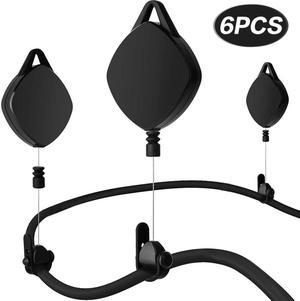 VR Cable Management for Oculus Quest 2 Link Cable, Ceiling Hooks with Retractable Carabiner, Retractable Ceiling Pulley System for Oculus Rift/Rift S/HTC Vive/Vive Pro VR Accessories (6Pack, Black)