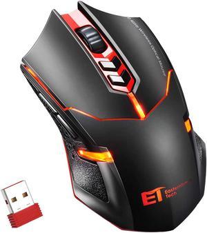 Wireless Gaming Mouse for Laptop PC- 2.4G USB Cordless Optical Gaming & Office Mice with 7 Silent Click Buttons, Ergonomic Computer Mouse 5 Adjustable DPI, Plug & Play for PC, Windows, Mac