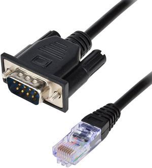 RJ45 to RS232, DB9 9-Pin Serial Port Male to RJ45 Female Cat5 Ethernet LAN Console 10Ft / 3M
