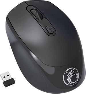 2.4G & Bluetooth Wireless Mouse for Laptop Rechargeable Computer Mouse, Dual Mode Bluetooth Mouse, Multi-Device Connection Silent Mouse Ergonomic Mice for Office Desktop Mac Android Windows (Black)