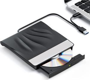 External CDDVD Drive for Laptop with USB 30 and TypeC Portable DVD Player Optical CD DVD Burner CD ROM CDDVD Writer Reader for Laptop Desktop PC Windows 111087 MacOS Linux Black