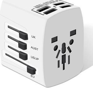Travel Pack-3 | Universal Travel Adapter 200+ Countries Adaptateur  International 4 USB+Type-C Adapter US UK EU AU Asia | 30W Type-C + USB Fast  Charger