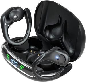 True Wireless Earbuds, Bluetooth 5.3 Headphones 72Hrs Playback Sport Earphones with Earhooks, IPX7 Waterproof Over-Ear Headset Buit-in Mic,LED Display TWS Ear Buds for Workout Sports