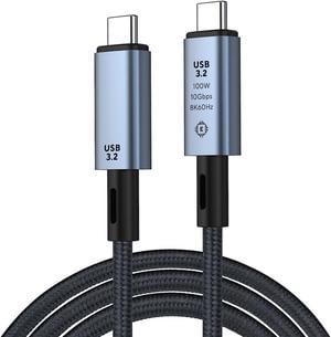 USB C to USB C Cable100W 3.3ft/1M, USB C 3.2 Gen 2 10Gbps/ 8K@60Hz Video Cord, Type C Charging Cable Fast Charge Cord for M-a-c-Book Pro i-P-a-d Pro 2021 i-P-a-d Air 4 Galaxy S23+/S23/S22 Ultra Switch