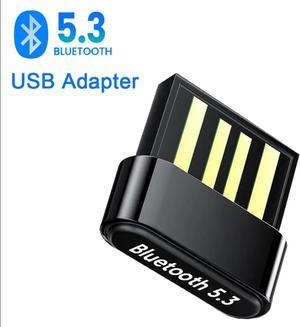 USB Bluetooth 5.3 Adapter for PC, Plug & Play Super Mini USB Bluetooth EDR Dongle Receiver & Transmitter Supports Windows 11/10/8.1/7 for Desktop PC Bluetooth Keyboard Mouse Printers Headsets Speakers
